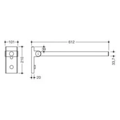 System 900 Mono Hinged Support Rail - Matt Black 5 System 900 Mono Hinged Support Rail - Matt Black -Bathroom Supplies Store 900.50.1006020DC2 2