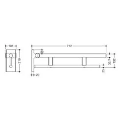 System 900 Duo Hinged Support Rail - Polished Chrome 5 System 900 Duo Hinged Support Rail - Polished Chrome -Bathroom Supplies Store 900.50.102402 2