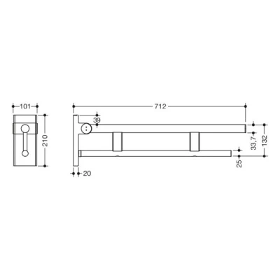 System 900 Duo Hinged Support Rail - Polished Chrome 3 System 900 Duo Hinged Support Rail - Polished Chrome - Image 3