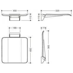 System '900' 45cm Hinged Shower Seat - Matt Black 5 System '900' 45cm Hinged Shower Seat - Matt Black -Bathroom Supplies Store 900.51.2026020CV prod2 2