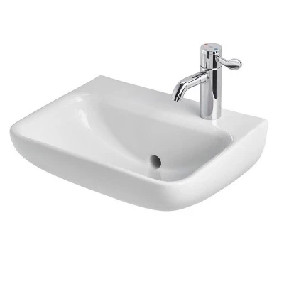 Contour 21 Back Outlet Basin (50cm) - Deck Tap Hole 1 Contour 21 Back Outlet Basin (50cm) - Deck Tap Hole
