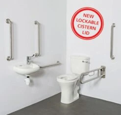 Commercial Close Coupled Doc M Toilet Pack With Lockable Cistern Lid
