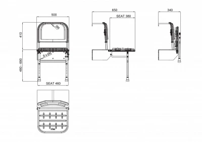 Black Padded Doc M Shower Seat With Legs 2 Black Padded Doc M Shower Seat With Legs - Image 2