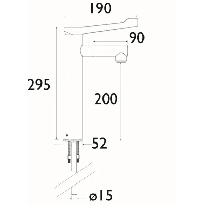Bristan Non Thermostatic Tall Pillar Healthcare Tap With Long Lever 2 Bristan Non Thermostatic Tall Pillar Healthcare Tap With Long Lever - Image 2