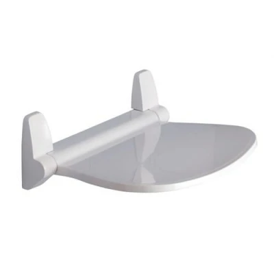 Sound Wall Fitted Shower Seat - White 1 Sound Wall Fitted Shower Seat - White