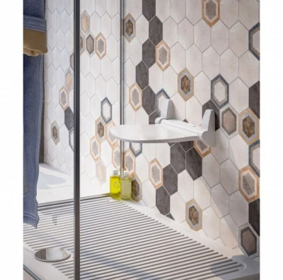 Sound Wall Fitted Shower Seat - White 3 Sound Wall Fitted Shower Seat - White - Image 3