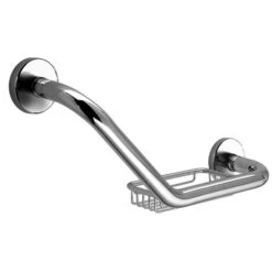 Tecno Project Angled Grab Rail With Soap Basket
