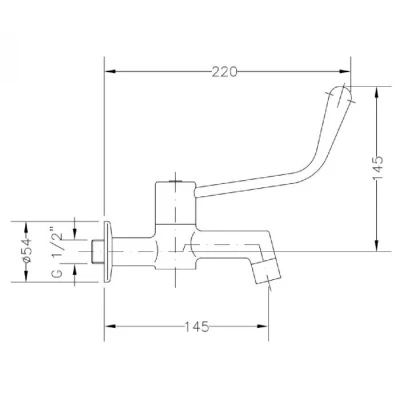 Genebre Care Elbow Lever Bib Tap 2 Genebre Care Elbow Lever Bib Tap - Image 2
