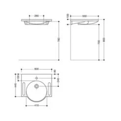 HEWI Composite Washbasin White - 450 Wide -Bathroom Supplies Store hewi 950 11 5012 2