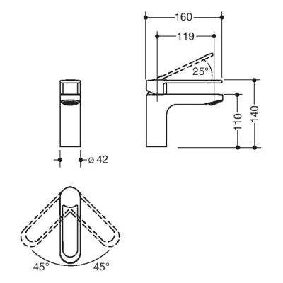 AQ800 Accessible Grip Basin Mixer- Chrome 2 AQ800 Accessible Grip Basin Mixer- Chrome - Image 2
