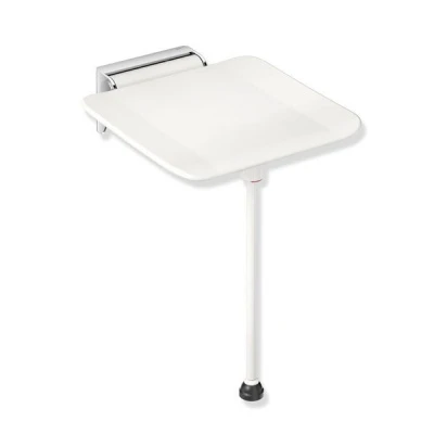HEWI System 900 Hinged Shower Seat With Support Leg - Signal White 1 HEWI System 900 Hinged Shower Seat With Support Leg - Signal White