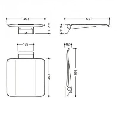 System '900' Mobile Hinged Shower Seat - Matt White 2 System '900' Mobile Hinged Shower Seat - Matt White - Image 2