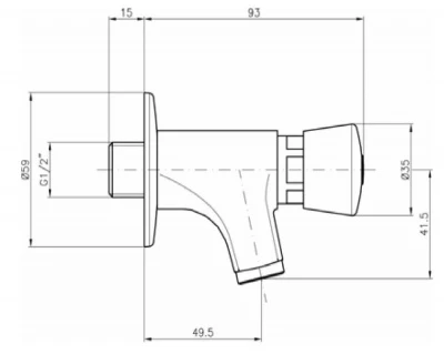Hart Short Reach Timed Flow Bib Tap 2 Hart Short Reach Timed Flow Bib Tap - Image 2