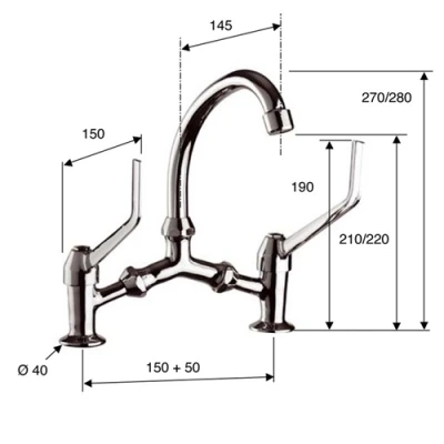 Healthcare Series Deck Sink Tap 2 Healthcare Series Deck Sink Tap - Image 2