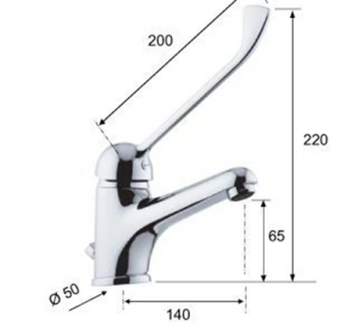 HART Medic LineLong Reach Basin Mixer Tap 2 HART Medic LineLong Reach Basin Mixer Tap - Image 2