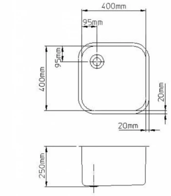 Metric Undermount Sink With Upstand Waste 2 Metric Undermount Sink With Upstand Waste - Image 2