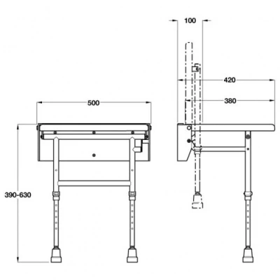 Ultra Strong Foldaway Shower Seat With Legs 2 Ultra Strong Foldaway Shower Seat With Legs - Image 2
