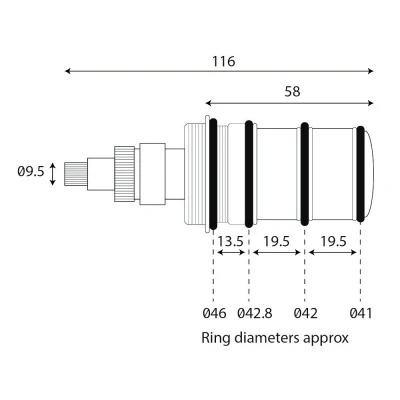 Unknown Universal 4 Seal Thermostatic Shower Cartridge 3 Unknown Universal 4 Seal Thermostatic Shower Cartridge - Image 3